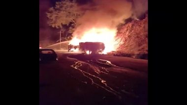 Mizoram Fire: Massive Blaze in Petrol Tanker at Turial Area in Aizawl Claims 11 Lives, Accused Arrested (See Pics)