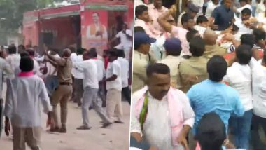 Munugode Assembly By-Election 2022: Clash Breaks Out Between TRS and BJP Workers in Telangana’s Nalgonda (Watch Video)