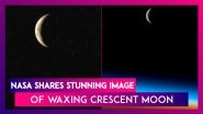 NASA Shares Stunning Picture Of Waxing Crescent Moon And Our Colourful Atmosphere