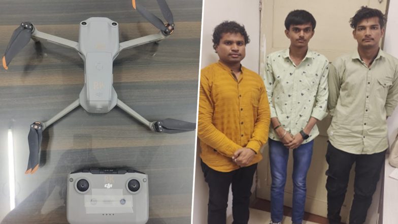 PM Narendra Modi Security Breach: Three Arrested for Recording Video Using Drone During Prime Minister's Rally in Gujarat's Bavla