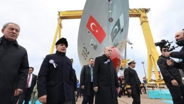 Pakistan PM Shehbaz Sharif, Turkiye President Recep Tayyip Erdogan Jointly Inaugurate New Warship for Pakistani Navy (See Pics)