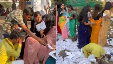 Patna University Students Union Election 2022: Candidate Lies on Ground, Touches Feet of Female Students To Seek Votes, Video Goes Viral