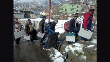 Himachal Pradesh Assembly Elections 2022: Polling Officials Cross Snow-Covered Roads To Reach Election Booths