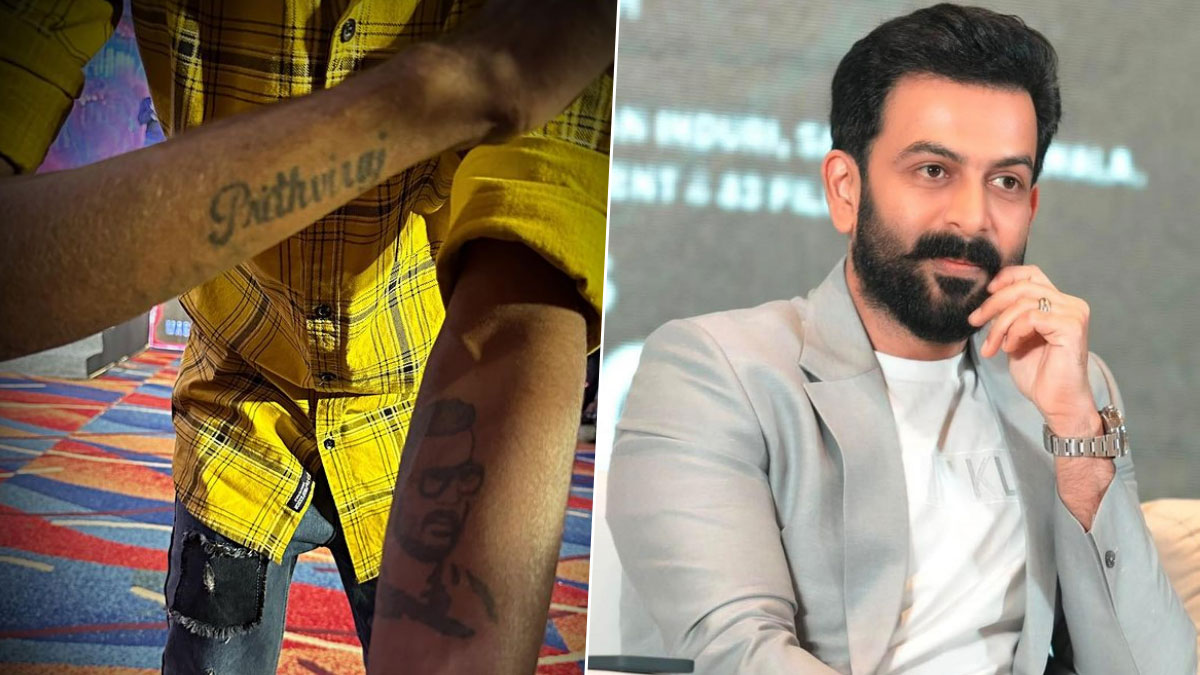 Prithviraj Sukumaran Says 'I Love You' to His Die-Hard Fan Who Gets the  Actor's Name and Face Tattooed (View Pic) | 🎥 LatestLY