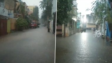Puducherry Rains: Heavy Downpour Leads to Waterlogging in Several Areas, Holiday Announced for Schools and Colleges (Watch Video)