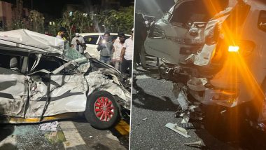 Navale Bridge Accident: 48 Vehicles Damaged in Major Mishap on Pune-Bengaluru Highway, Rescue Team on Spot (See Pics and Video)