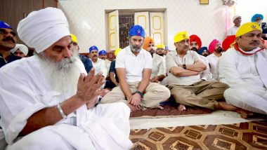 Guru Nanak Jayanti 2022: Rahul Gandhi Offers Prayers at Gurudwara On Birth Anniversary of First Sikh Guru Nanak Dev Ji in Maharashtra's Nanded (See Pics)