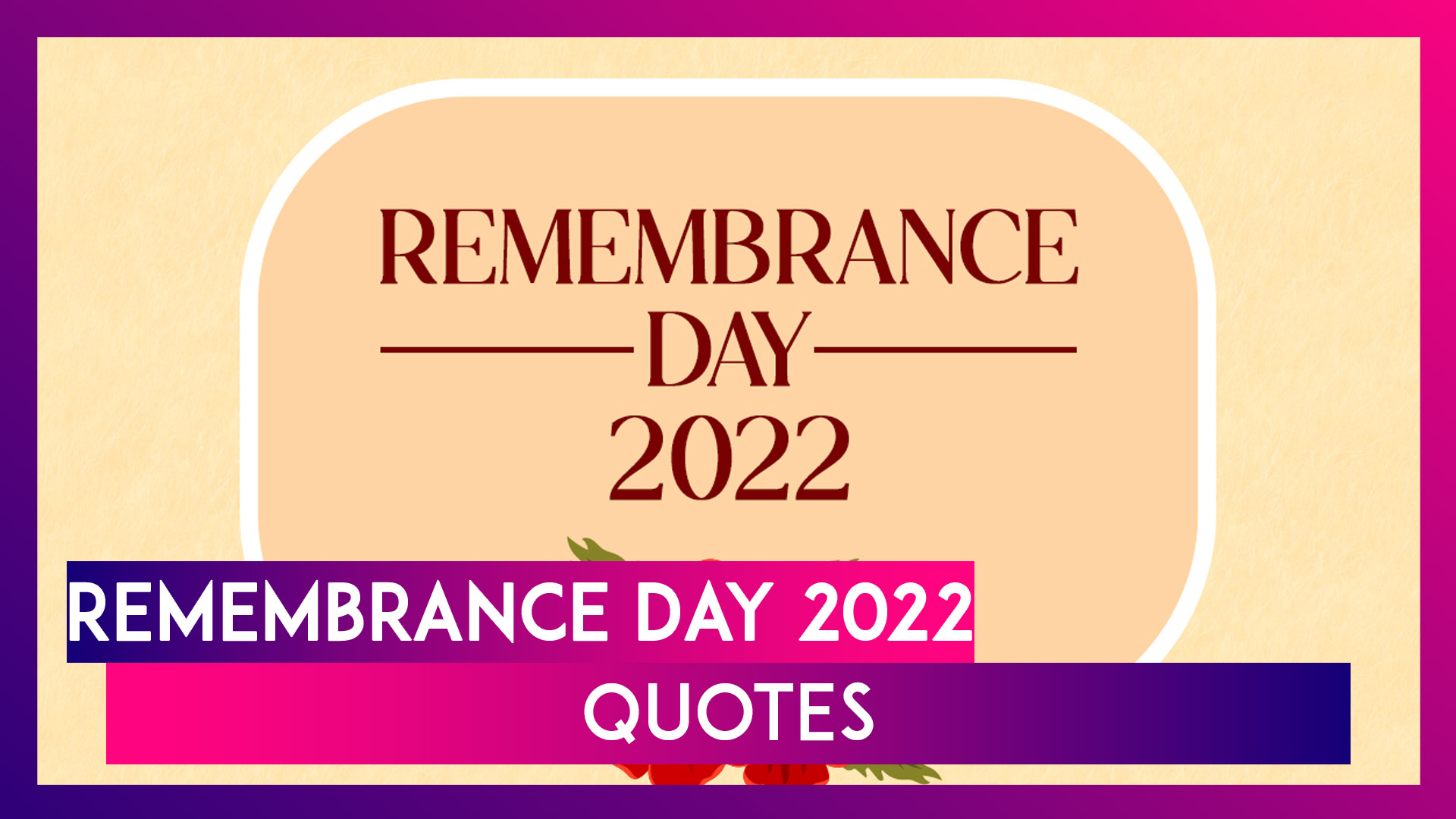 1920px x 1080px - Remembrance Day 2022 Quotes and Messages To Share for Honouring the Armed  Forces on Poppy Day | ðŸ“¹ Watch Videos From LatestLY