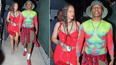 Rihanna Photographed in a Hot Red Minidress With Beau A$AP Rocky for an Event in Barbados (View Pics)