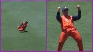 Watch 37-Year-Old Roelof van der Merwe Take a Stunning Catch to Dismiss David Miller&nbsp;During SA vs NED T20 WC 2022 Match