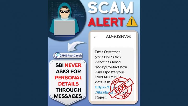 SBI Asking Customers To Update PAN Number To Prevent Account From Getting Blocked? PIB Fact Check Warns Against Ongoing SMS Scam