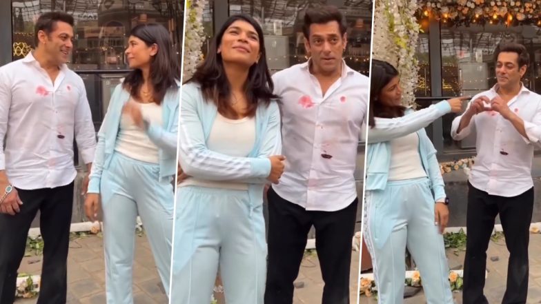 Salman Khan Recreates His Iconic Song 'Saathiya Yeh Tune Kya Kiya' With Boxer Nikhat Zareen (Watch Viral Video)