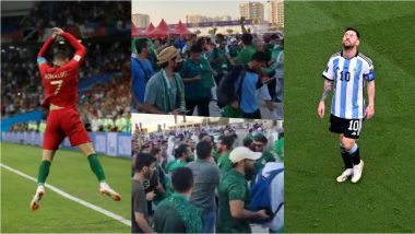 Saudi Arabia Fans Do Cristiano Ronaldo’s 'Siuuu' Celebration After Beating Lionel Messi’s Argentina in FIFA World Cup Qatar 2022 (Watch Video)