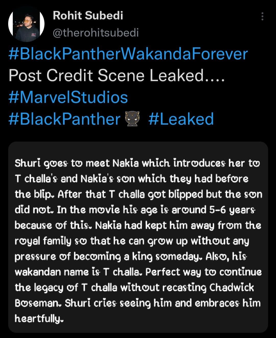 post credit black panther