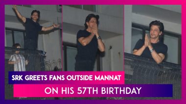 Shah Rukh Khan Greets Fans Outside Mannat On His 57th Birthday; Treats Them With His Signature Step; Pictures And Videos Go Viral On Social Media