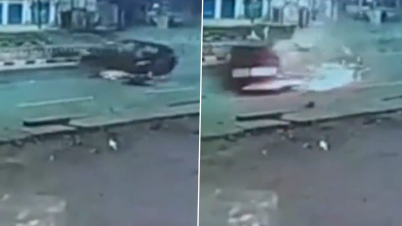 Mahindra Thar Meets With Horrific Accident in Jodhpur, CCTV Video Goes Viral