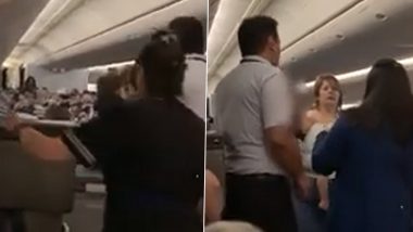 Viral Video: Irate Mother Creates Chaos on United Flight Saying ‘Child Needs To Throw Up’, Sends Flight Attendant, Two Others in Chicago Hospital