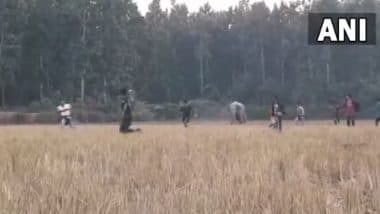 Video: Wild Elephant Comes After Villagers When They Try To Chase It Away From Residential Area in Assam's Goalpara