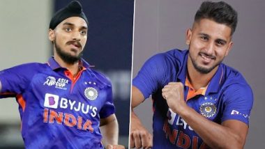 Umran Malik, Arshdeep Singh Make Their ODIs Debuts, Shikhar Dhawan Hands Them Caps Before IND vs NZ 1st ODI 2022 (Watch Video)