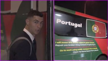 Cristiano Ronaldo-led Portugal Reach Qatar for FIFA World Cup 2022 (Watch Video)