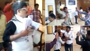 Maharashtra: Ink Thrown On Gunaratna Sadavarte in Solapur (Watch Video)
