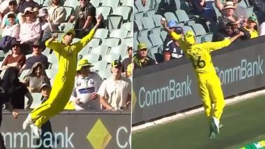Ashton Agar Saves Six with his Brilliant Fielding Effort During AUS vs ENG 1st ODI 2022 (Watch Video)