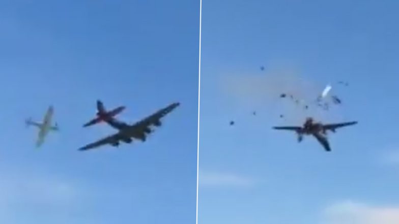 Video Two World War Ii Era Us Planes Collide And Crash At Dallas Air Show Midair Collision