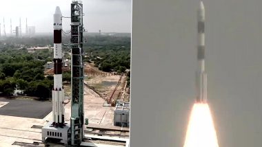 ISRO’s PSLV Rocket Lifts Off With Indo French Satellite EOS 6 and Eight Nanosatellites From Andhra Pradesh Port (See Pics and Video)