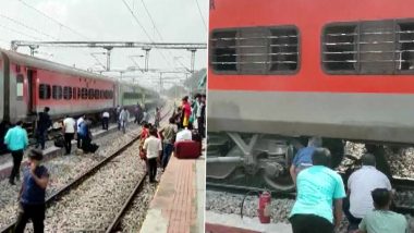 Andhra Pradesh Fire: Blaze Erupts at Bogie of Bangalore-Howrah Express in Chittoor, Local Police Rescue Passenger (See Pics)