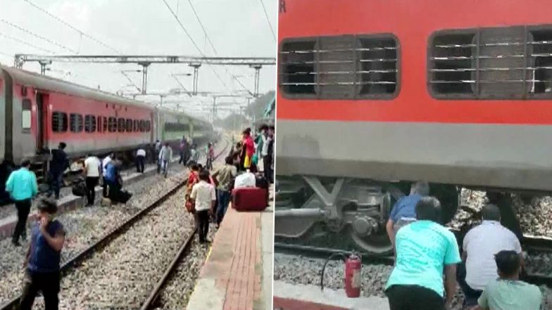 Andhra Pradesh Fire: Blaze Erupts at Bogie of Bangalore-Howrah Express in Chittoor, Local Police Rescue Passenger (See Pics)