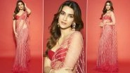 Kriti Sanon Oozes Oomph in Pink Sequinned Saree and Sleeveless Blouse; View Stunning Pics of Bhediya Actress