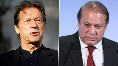 Pakistan: PTI Workers Protest Outside Nawaz Sharif’s Lahore House Demanding Probe Into His Alleged Role in Attack on Imran Khan, Journalist Arshad Sharif’s Murder