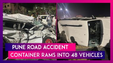 Pune Road Accident: Speeding Container Rams Into 48 Vehicles; Suspected Brake-Fail Leaves 3 Injured