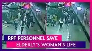 RPF Personnel Save Elderly&rsquo;s Woman&rsquo;s Life After She Falls While Boarding A Moving Train In Jhansi