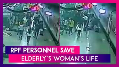 RPF Personnel Save Elderly’s Woman’s Life After She Falls While Boarding A Moving Train In Jhansi