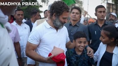 Bharat Jodo Yatra: Boy Offers Piggy Bank to Rahul Gandhi in Madhya Pradesh; Congress Leader Says 'It’s Treasure of Infinite Love' (Watch Video)