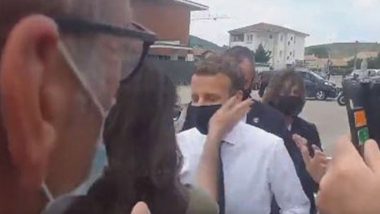French President Emmanuel Macron Slapped Again on Face, Video Goes Viral on Social Media