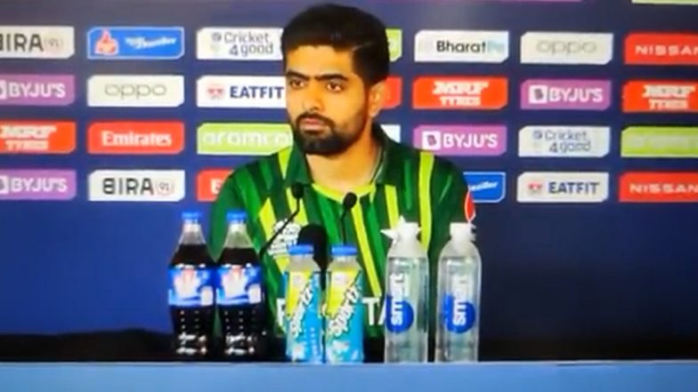 Babar Azam Ignores Question on Whether IPL Would Help Pakistan Cricketers During PC Ahead of PAK vs ENG T20 World Cup 2022 Final (Watch Video)