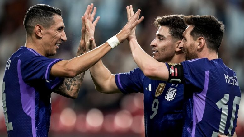 Argentina 5–0 UAE, FIFA World Cup 2022: Angel Di Maria, Lionel Messi Shine As Argentina Thrash UAE in Warm Up Game