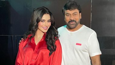 Urvashi Rautela Poses With South Superstar Chiranjeevi, Gears Up for a Special Appearance in His Next (View Pic)