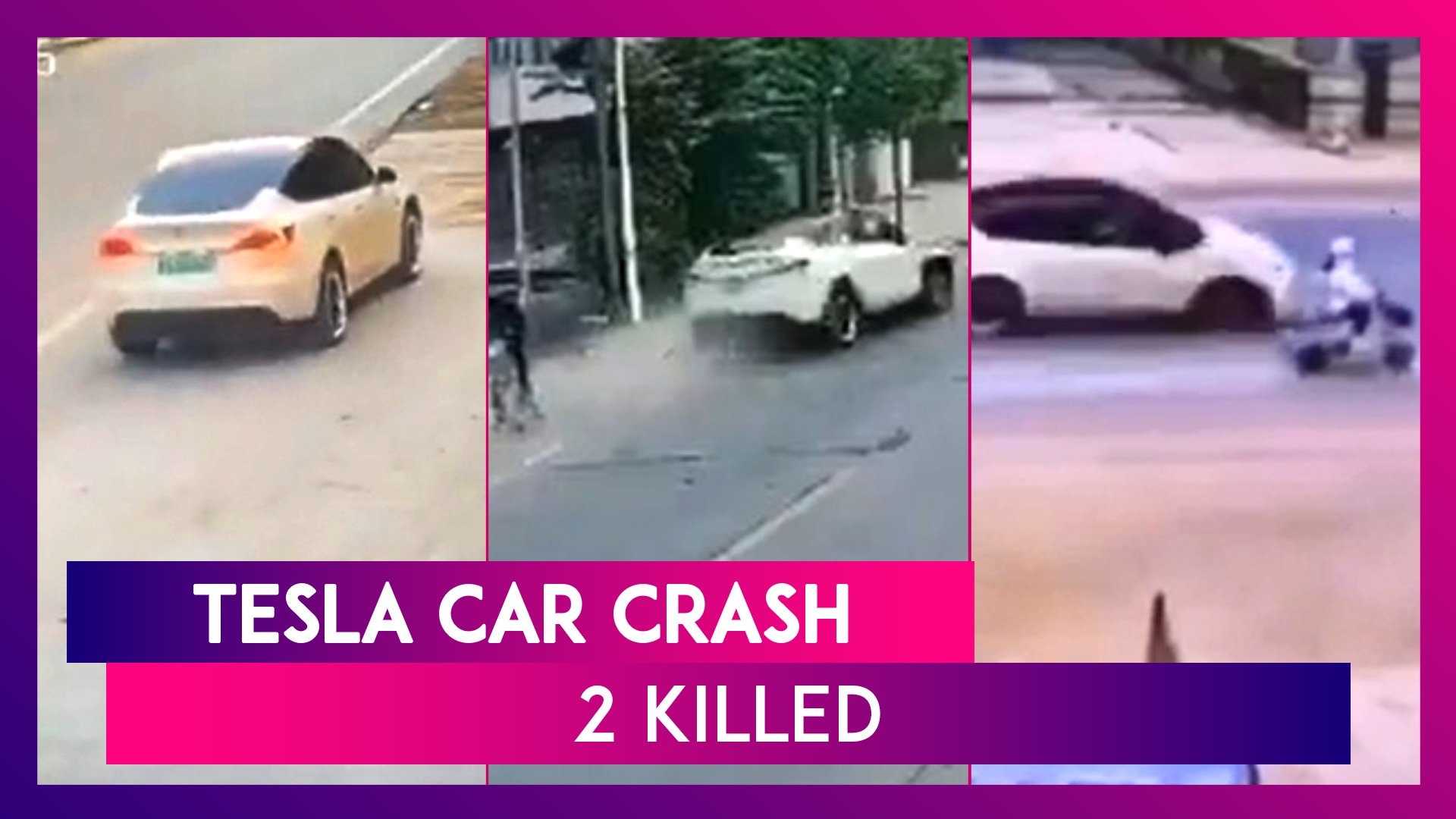 Tesla Car Crash: Two Killed As Model Y Vehicle Takes Off At High Speed In China; CCTV Footage Goes Viral