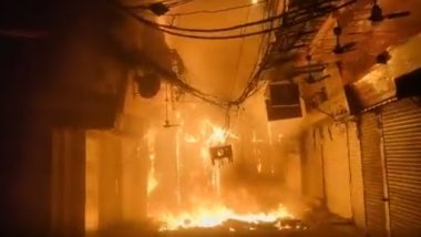 Chandni Chowk Fire: Over 50 Shops Gutted in Blaze in Delhi’s Bhagirath Palace Market (See Pics)