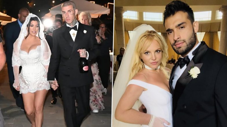 Year Ender 2022 Recap: From Kourtney Kardashian-Travis Barker to Britney Spears-Sam Asghari &ndash; Here Are Biggest Celebrity Weddings of the Year That Were a Big Bang!