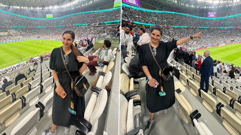 Sania Mirza Attends Argentina vs Croatia FIFA World Cup 2022 Semi Final in Qatar With Sister Anam, Indian Tennis Star Shares Pictures on Instagram