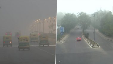 Delhi Winter 2022: Dense Fog in National Capital As Temperature Dips, See Visuals From Lodhi Road, Safdarjung, Airport Flyover and AIIMS