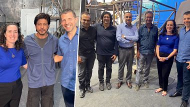 Shah Rukh Khan Meets Consulates Kobbi Shoshani and Mike Hankey at Mumbai's Film City (View Viral Pics)