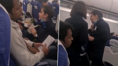 IndiGo Airline Crew, Passenger Engage in Heated Argument Onboard Plane, Video Goes Viral