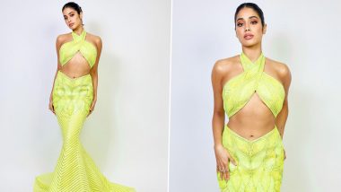 Janhvi Kapoor Stuns Her Social Media Fans Posing in a Lemon Yellow Mermaid Dress! (View Pics)