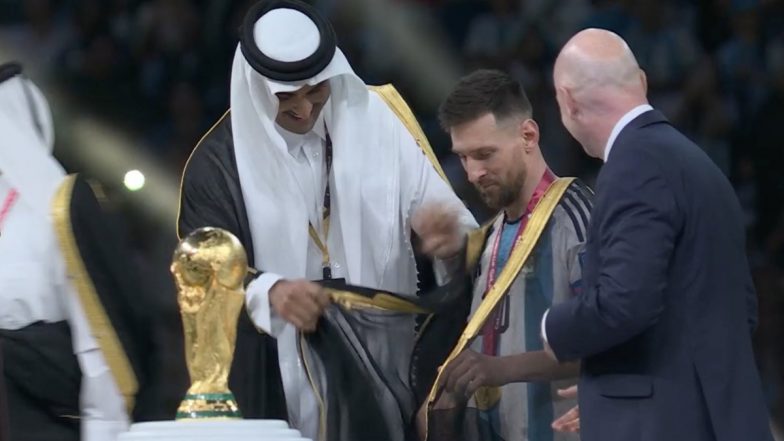 “ الشيخ ميسي ” ، يرتدي الزي العربي التقليدي ، يصبح كابتن منتخب الأرجنتين لاستلام كأس العالم لكرة القدم 2022 (انظر الصور)