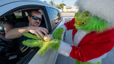 Sheriff’s Deputy Dressed As the Grinch Gives Onions to Speeding Drivers in Florida; Says It’s About Obeying Speed Limits in School Zones (View Pics and Video)